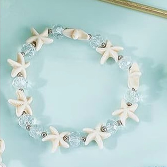 NWT Coastal Starfish & Beaded Stretch Bracelet - Picture 1 of 2